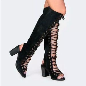 Jeffrey Campbell countess lace up boot  leather